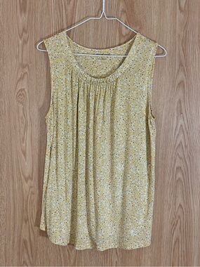 croft & barrow Yellow Floral Scoop Neck Tank